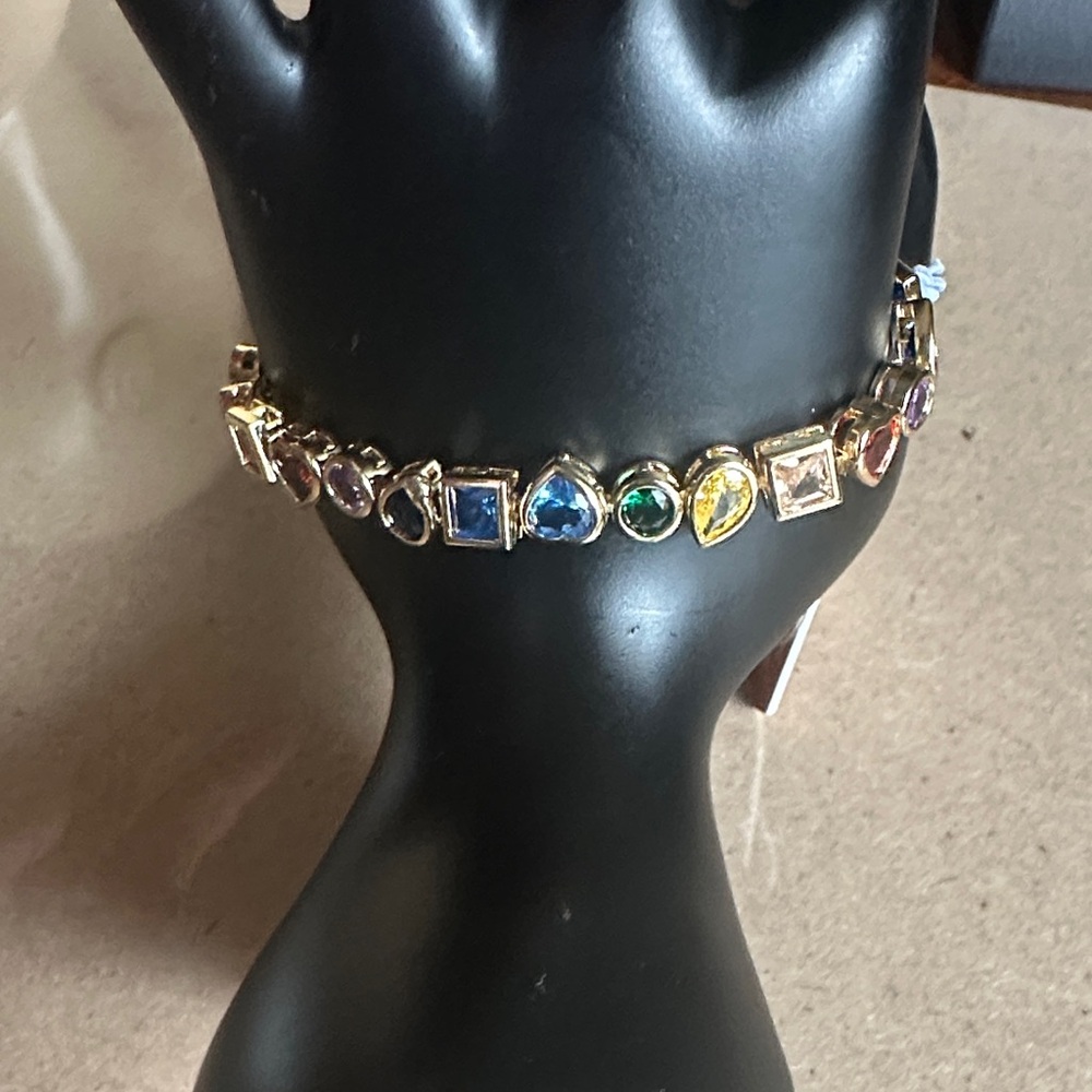 Camila Coelho Gold Bracelet with Multicolor Gem Accents - Picture 7 of 9